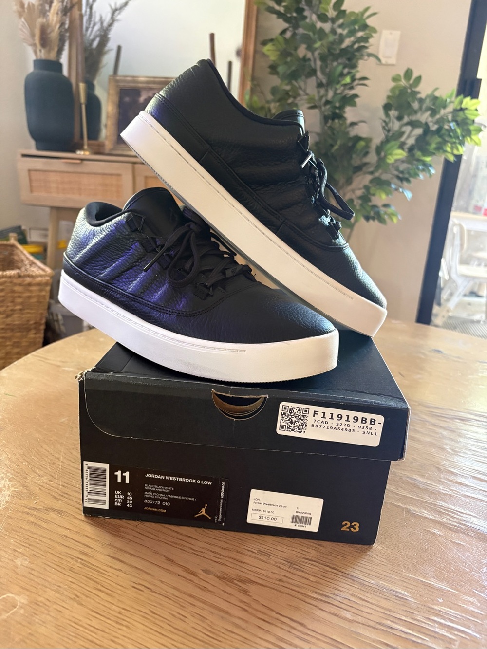Jordan Westbrook 0 Low Men's Black Leather Sneakers